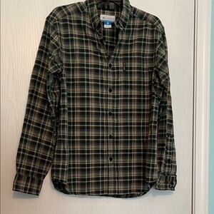 Columbia Men's Dark Green Plaid Button Down Shirt